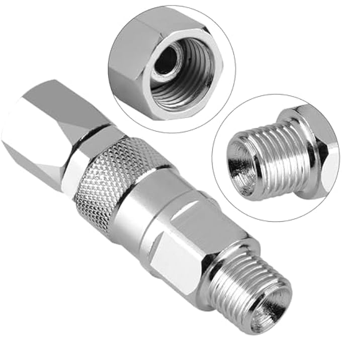 STAINLESS STEEL AIRLESS HIGH PRESSURE SPRAY GUN HOSE SWIVEL JOINT, 360 DEGREE ROTATION, 1/4 INCH, FOR TITAN, MADE OF STAINLESS STEEL - Image 4